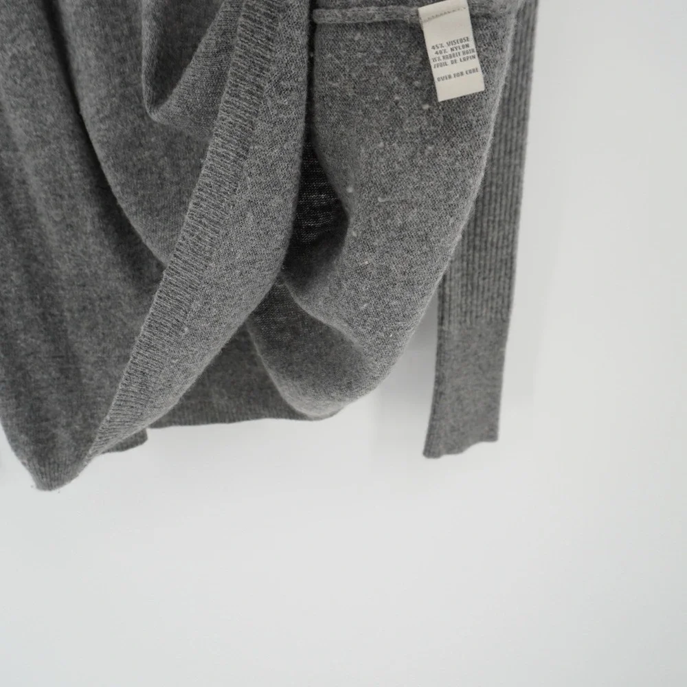 Vintage Abercrombie & Fitch Babydoll Sweater Small Long Sleeve Button Gray Y2K